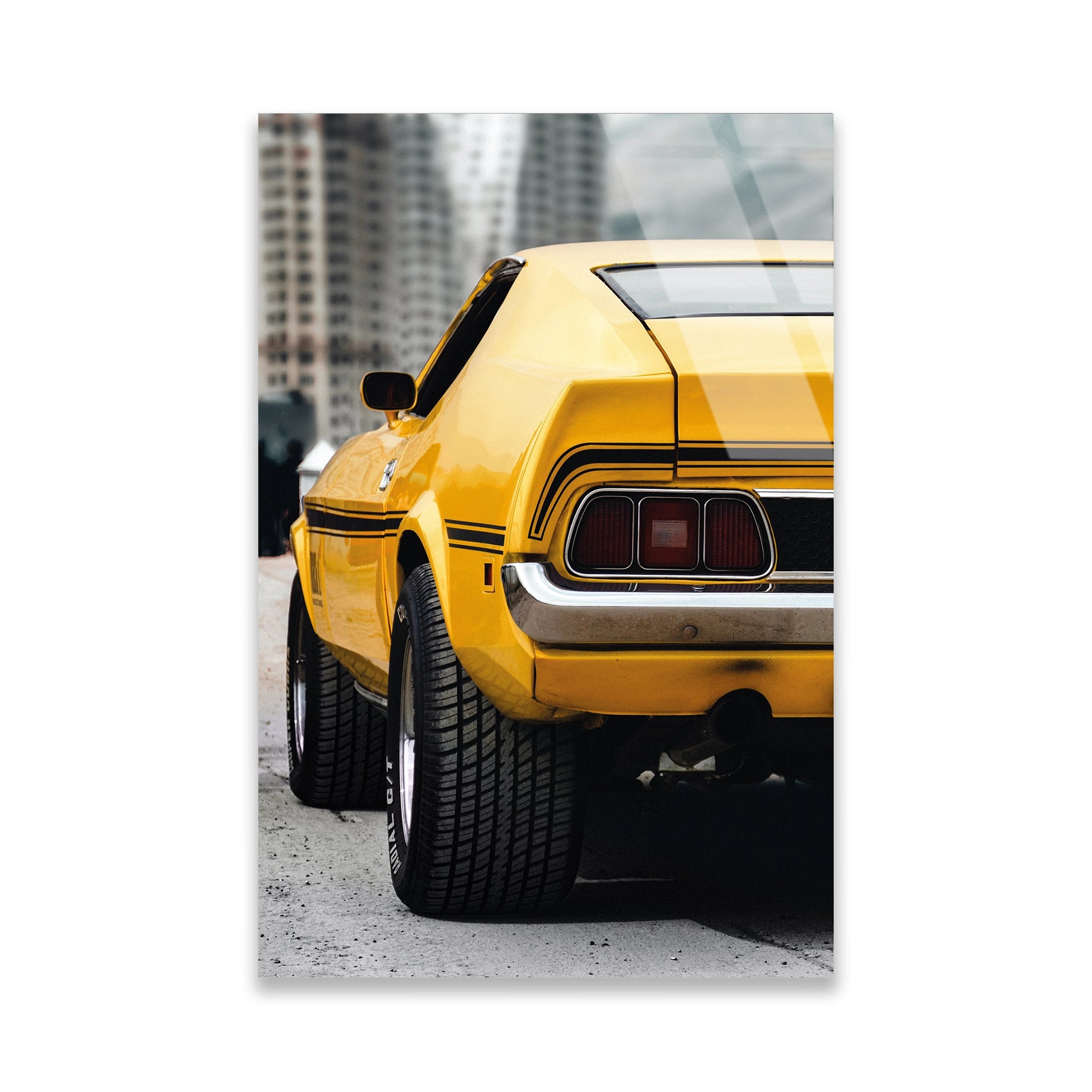 SARI MUSCLE CAR ARKA GÖRÜNÜM - CAM TABLO - DEG0482
