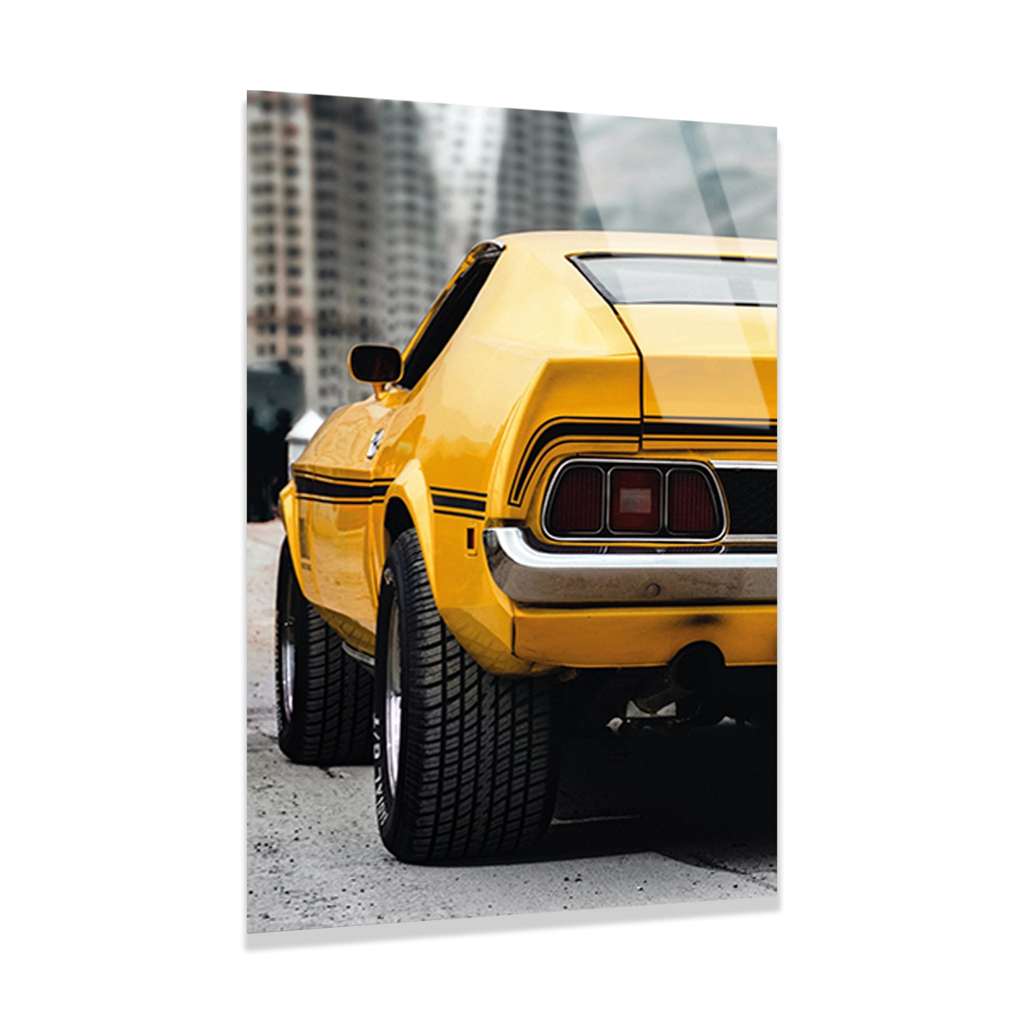 SARI MUSCLE CAR ARKA GÖRÜNÜM - CAM TABLO - DEG0482