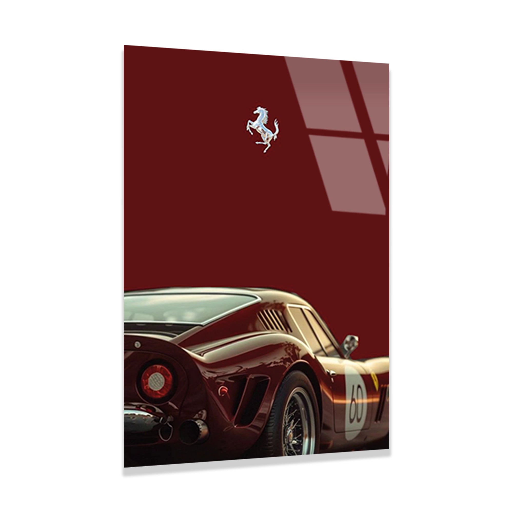 FERRARI 250 GTO MİNİMAL BORDO - CAM TABLO - DEG0486