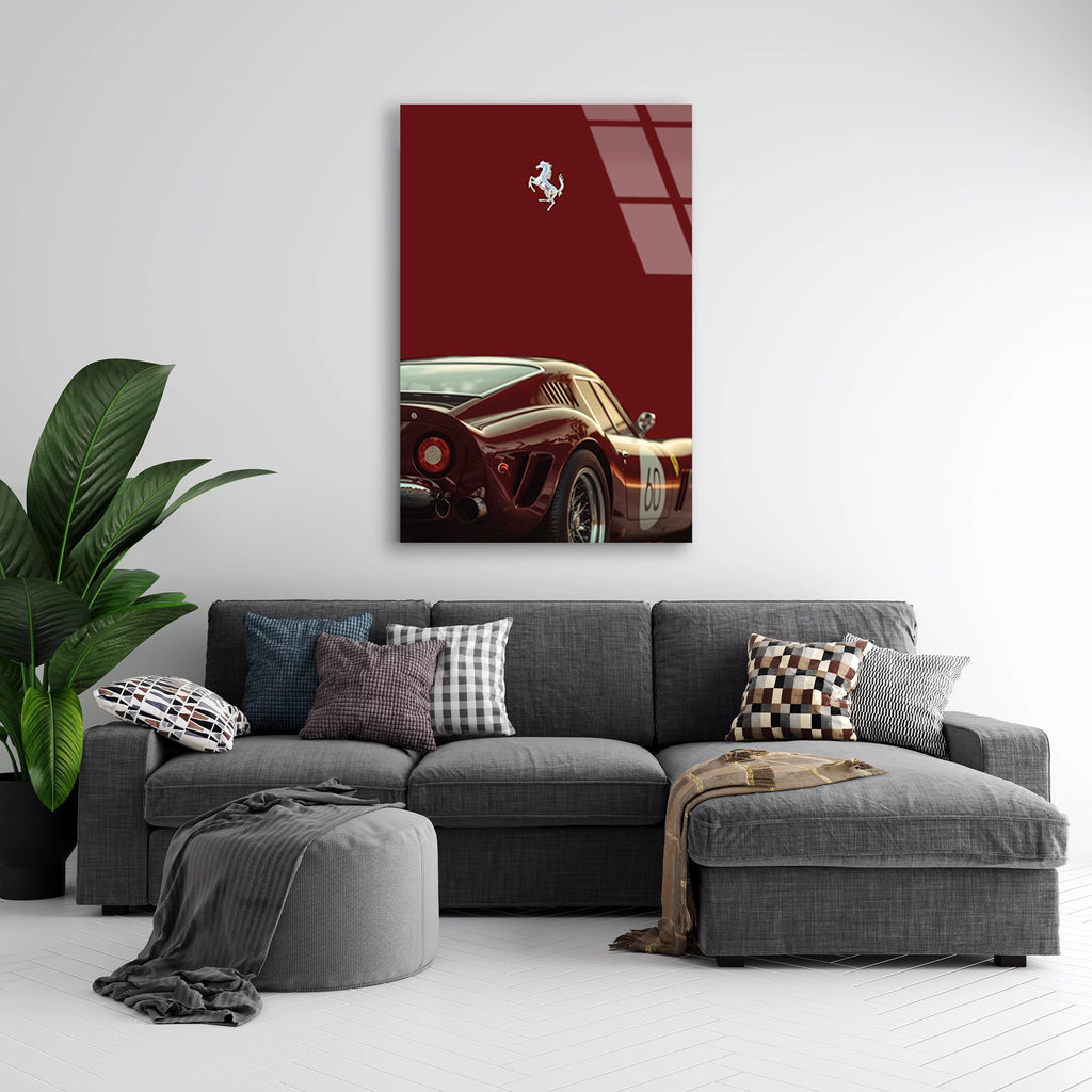 FERRARI 250 GTO MİNİMAL BORDO - CAM TABLO - DEG0486