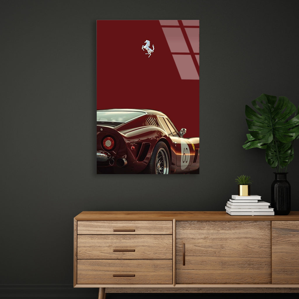 FERRARI 250 GTO MİNİMAL BORDO - CAM TABLO - DEG0486