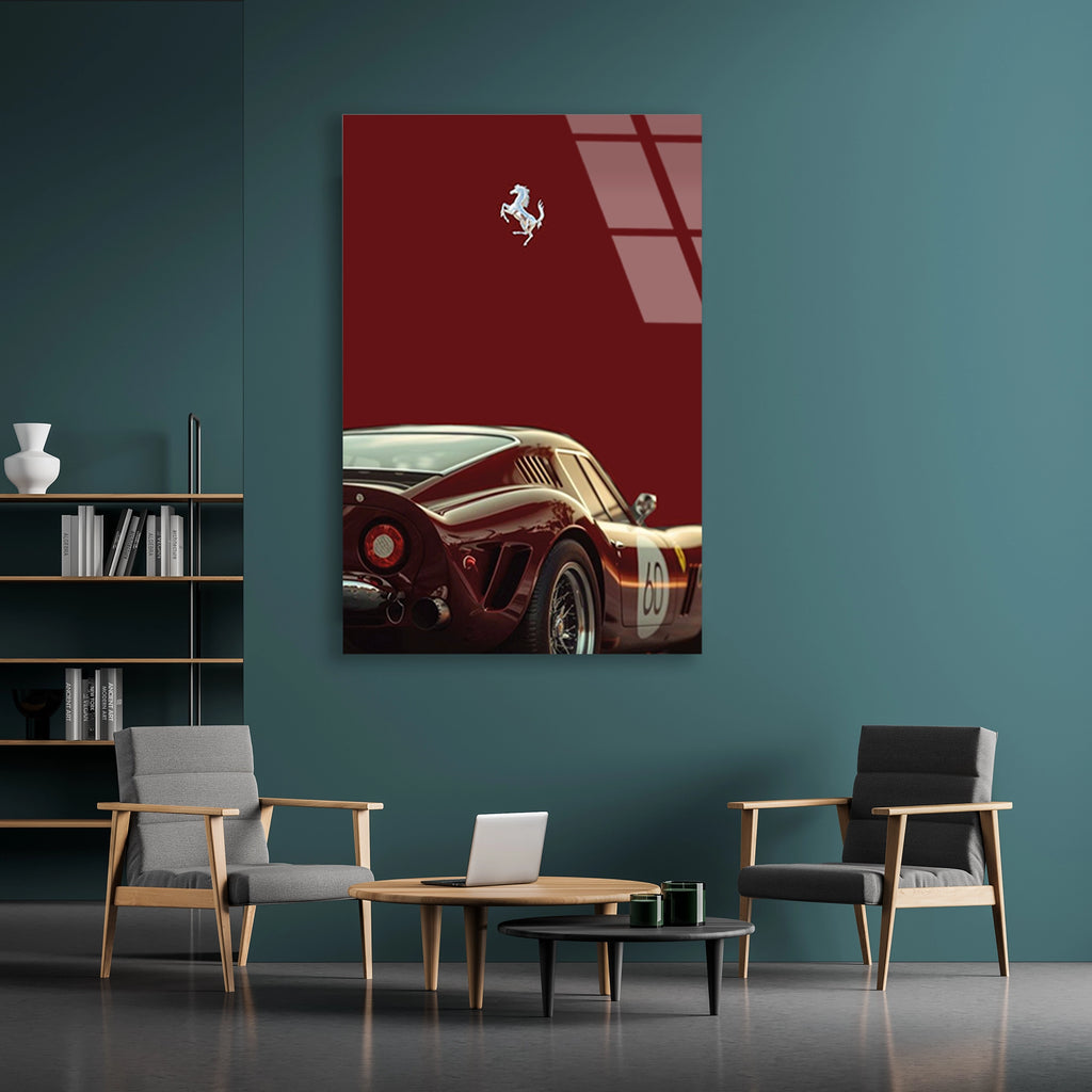 FERRARI 250 GTO MİNİMAL BORDO - CAM TABLO - DEG0486