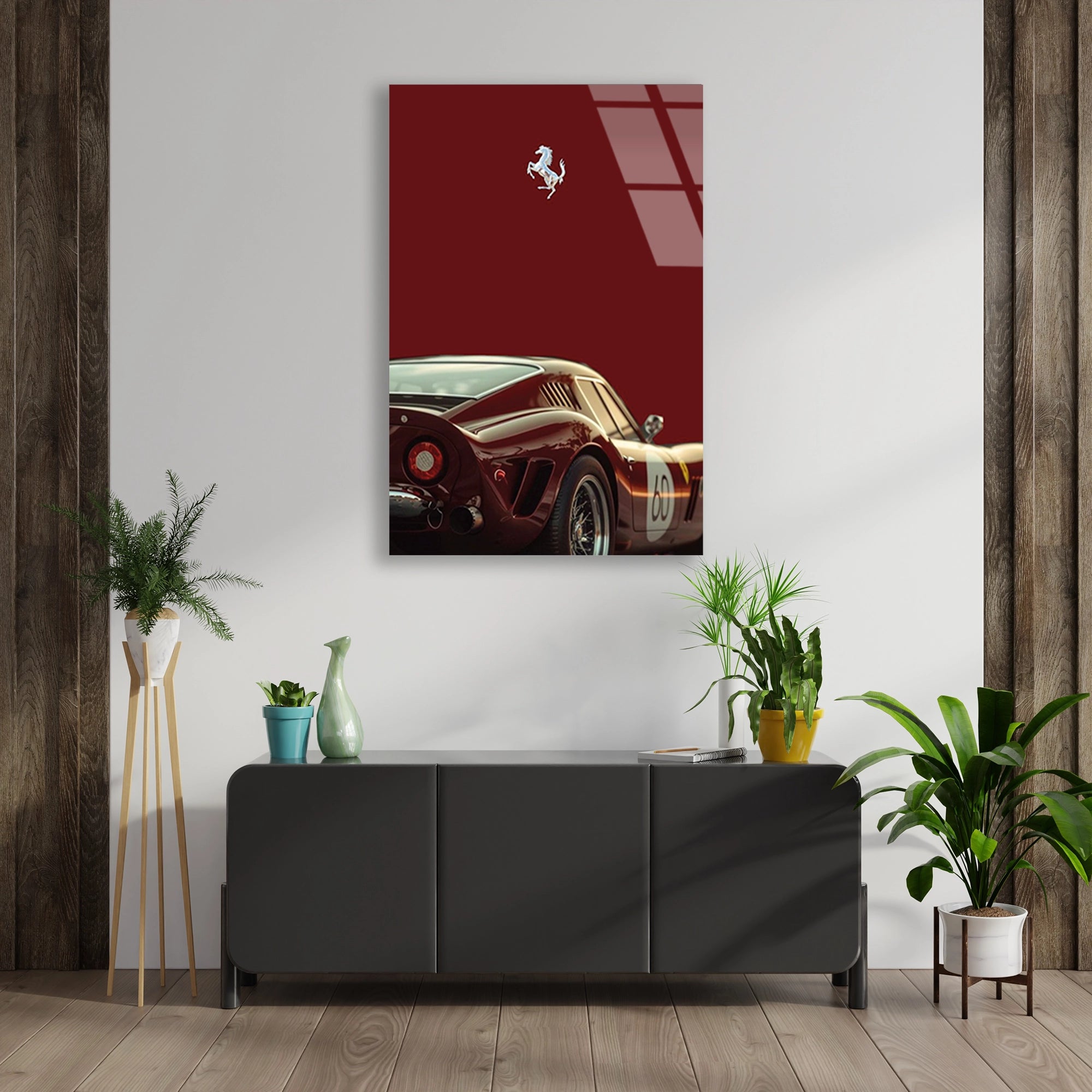 FERRARI 250 GTO MİNİMAL BORDO - CAM TABLO - DEG0486
