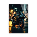 SPOR MOTOSİKLET GECE ŞEHİR - CAM TABLO - DEG0487