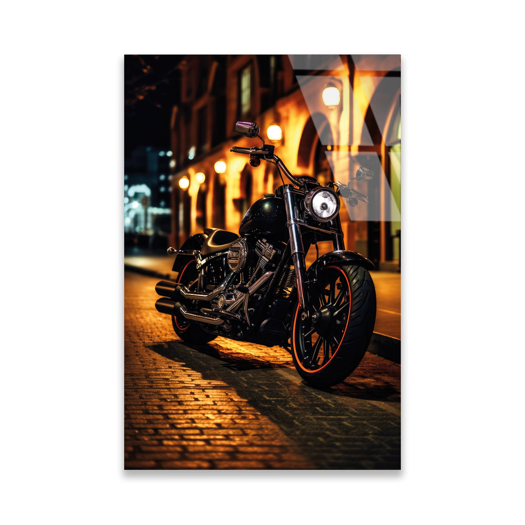 HARLEY CRUISER GECE SOKAK - CAM TABLO - DEG0488