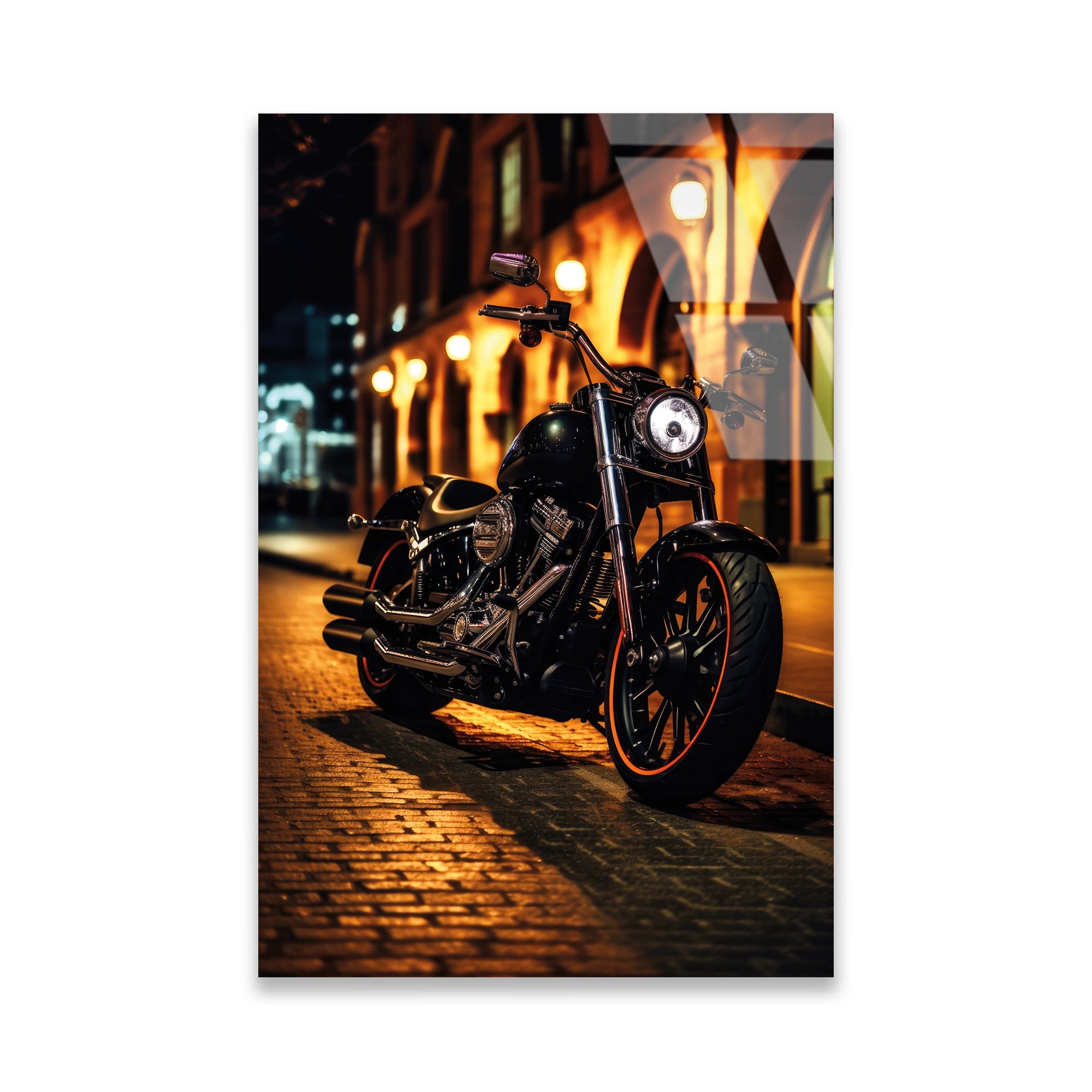 HARLEY CRUISER GECE SOKAK - CAM TABLO - DEG0488