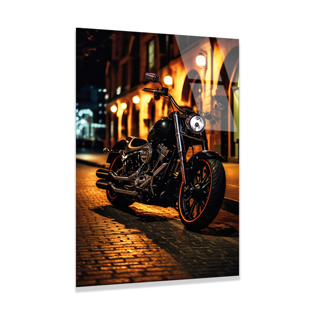 HARLEY CRUISER GECE SOKAK - CAM TABLO - DEG0488