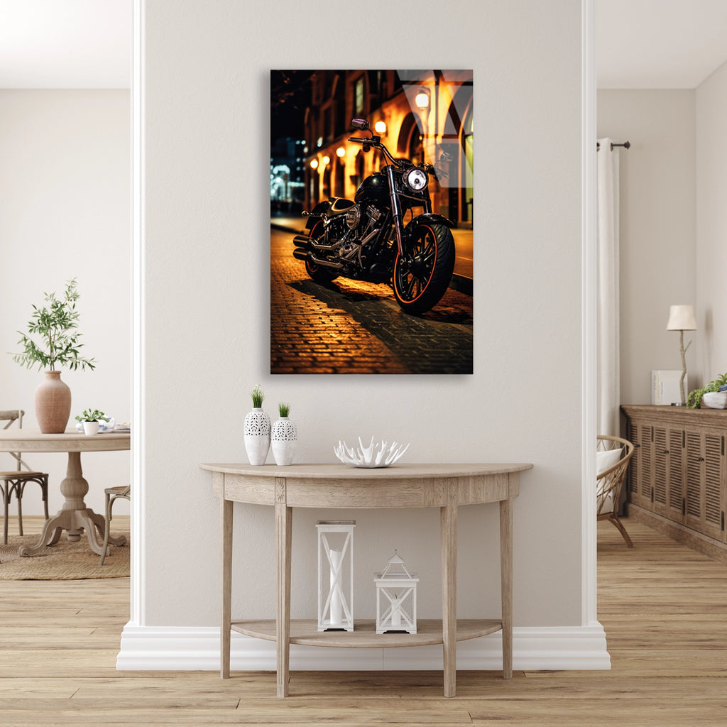 HARLEY CRUISER GECE SOKAK - CAM TABLO - DEG0488
