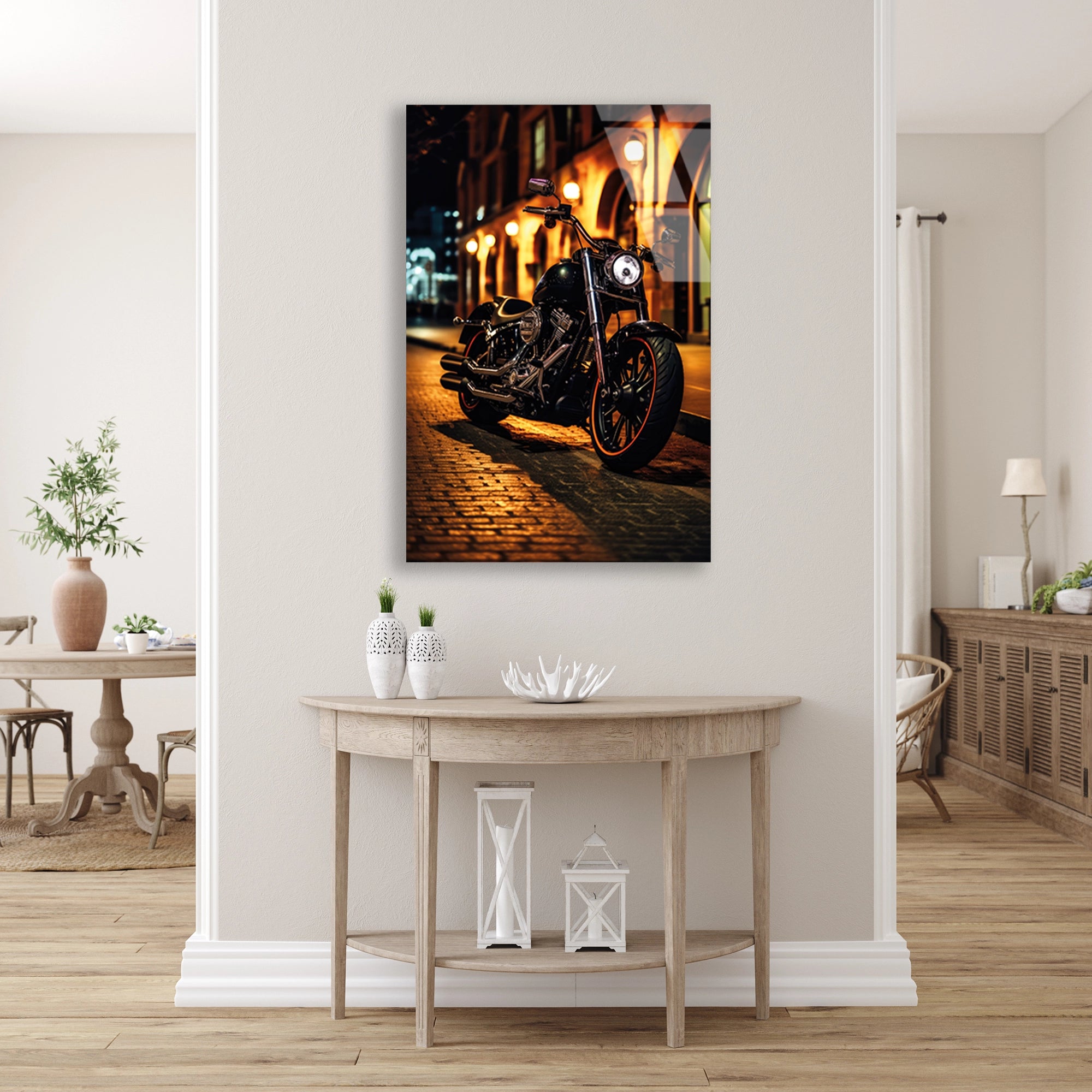 HARLEY CRUISER GECE SOKAK - CAM TABLO - DEG0488