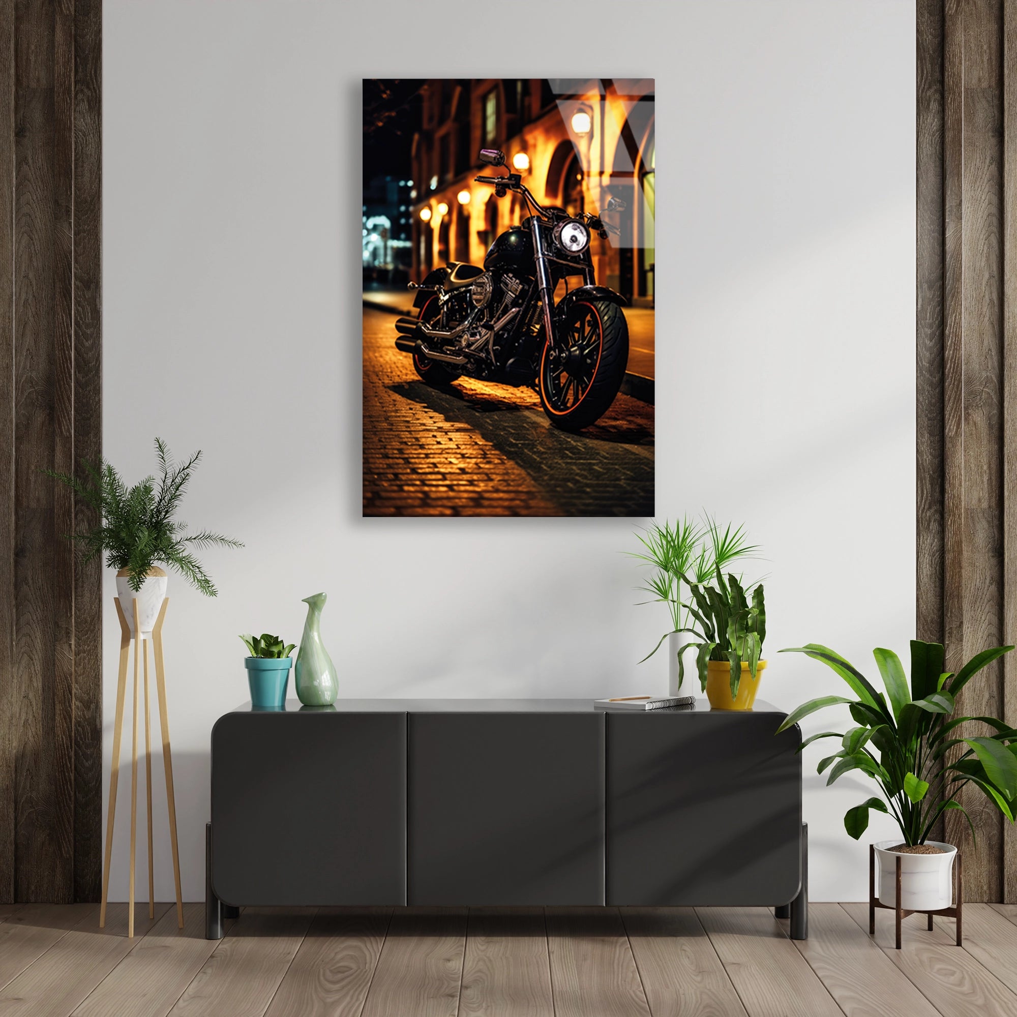 HARLEY CRUISER GECE SOKAK - CAM TABLO - DEG0488