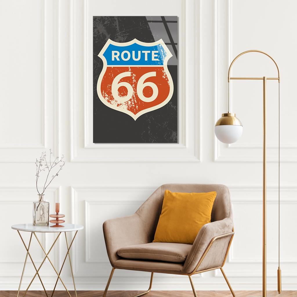 ROUTE 66 TABELA VINTAGE - CAM TABLO - DEG0497