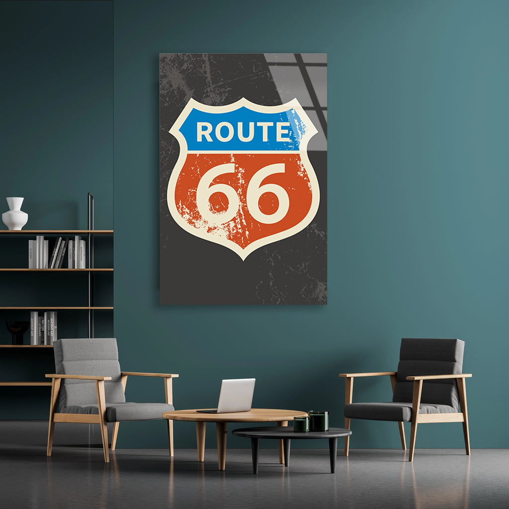 ROUTE 66 TABELA VINTAGE - CAM TABLO - DEG0497