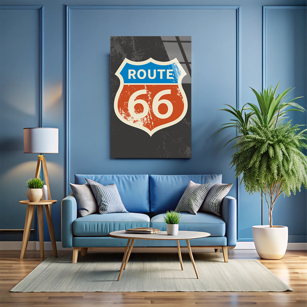 ROUTE 66 TABELA VINTAGE - CAM TABLO - DEG0497