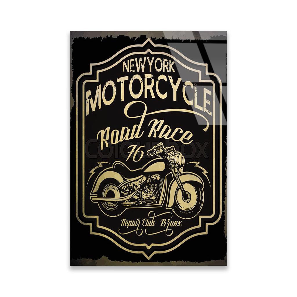 NEW YORK MOTORCYCLE VINTAGE POSTER - CAM TABLO - DEG0498