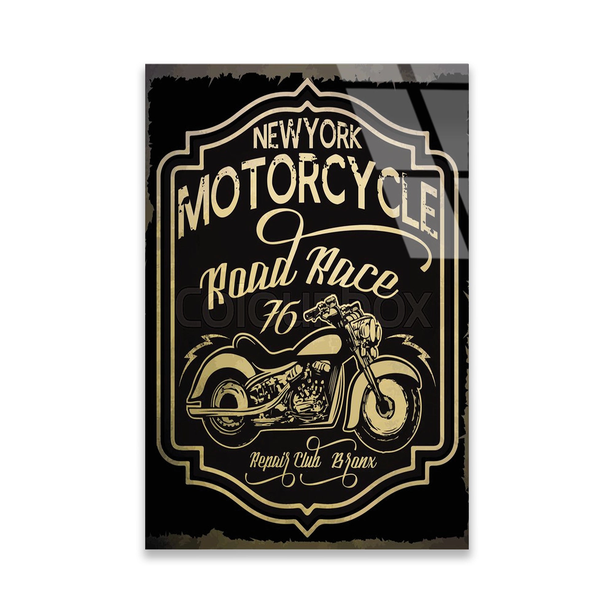 NEW YORK MOTORCYCLE VINTAGE POSTER - CAM TABLO - DEG0498
