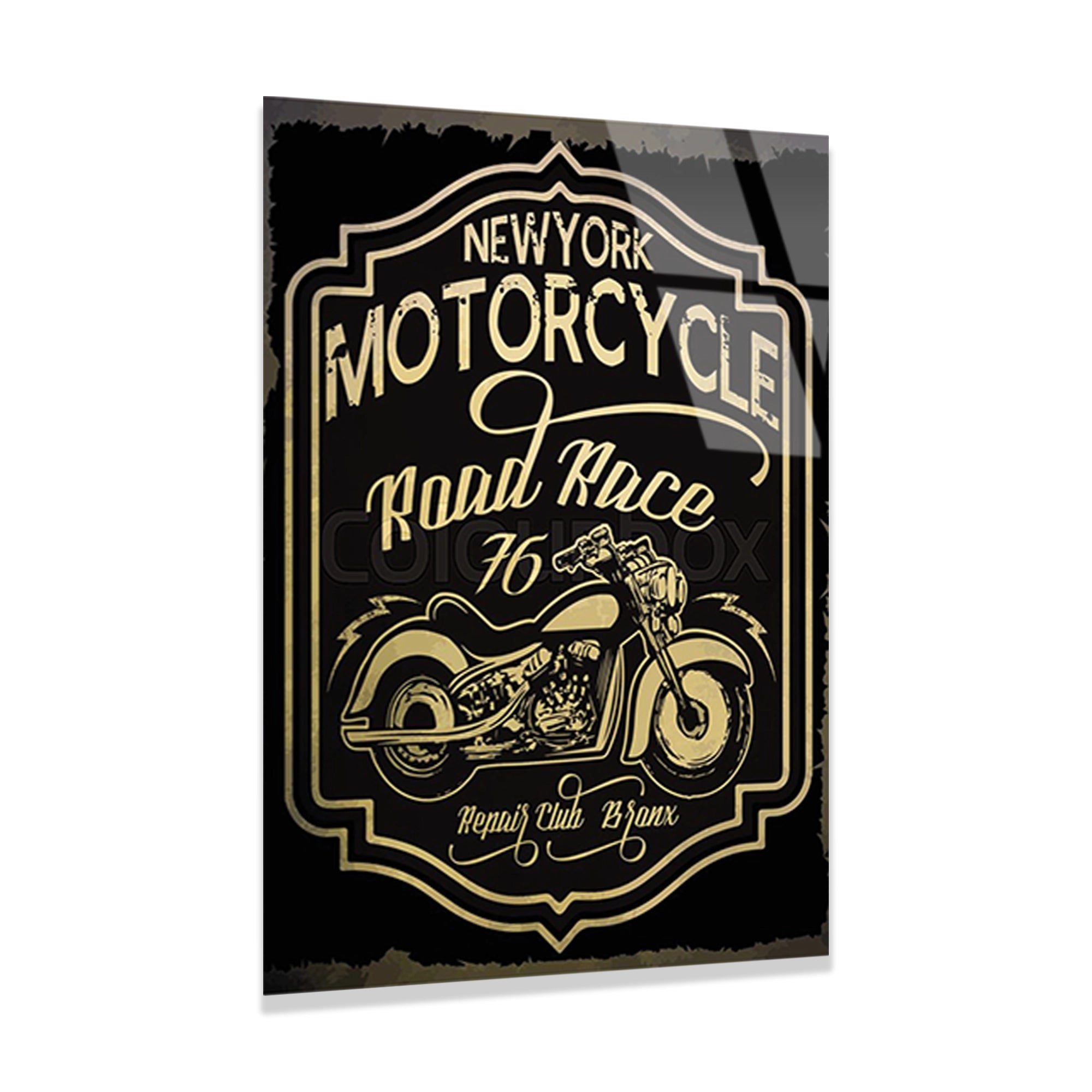 NEW YORK MOTORCYCLE VINTAGE POSTER - CAM TABLO - DEG0498
