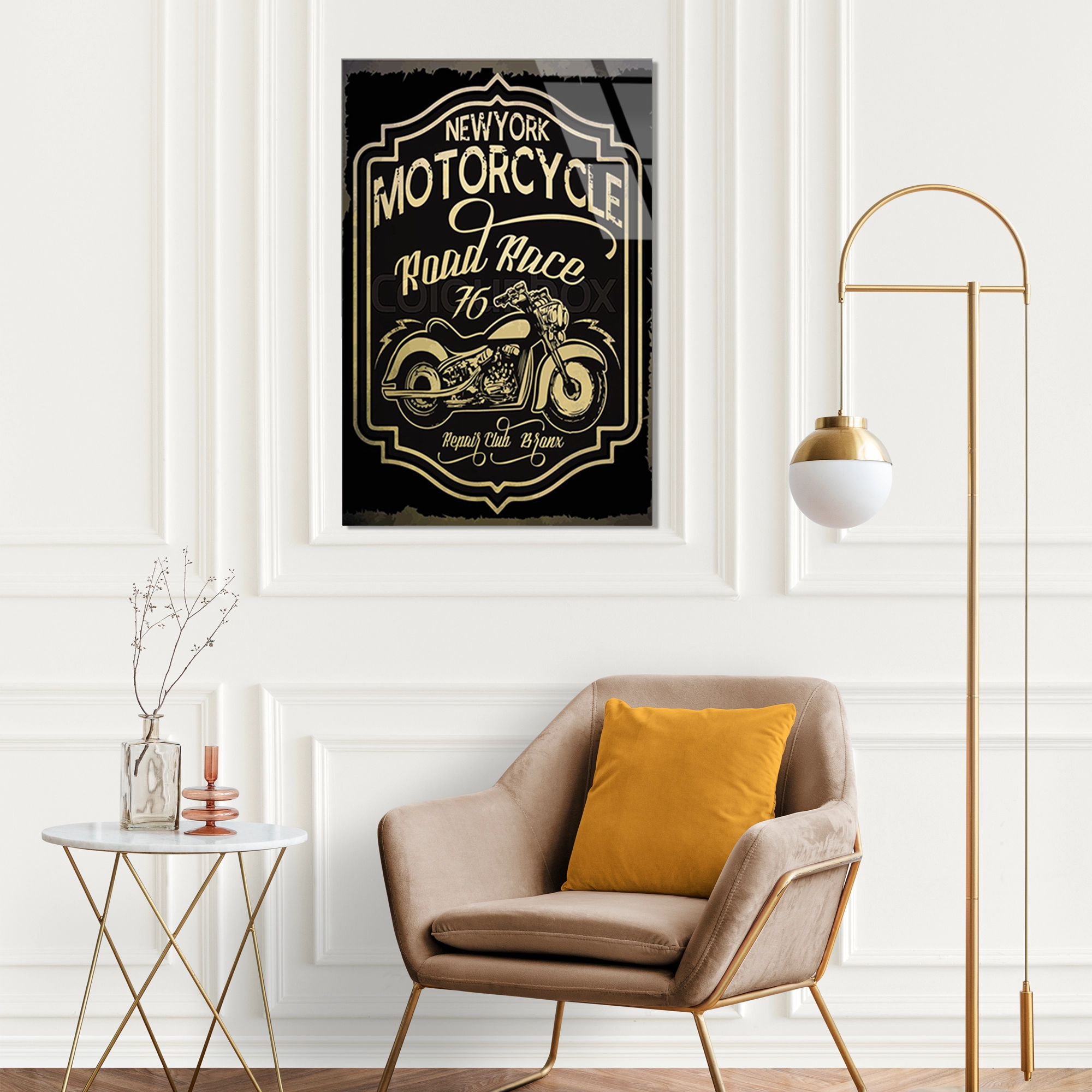 NEW YORK MOTORCYCLE VINTAGE POSTER - CAM TABLO - DEG0498