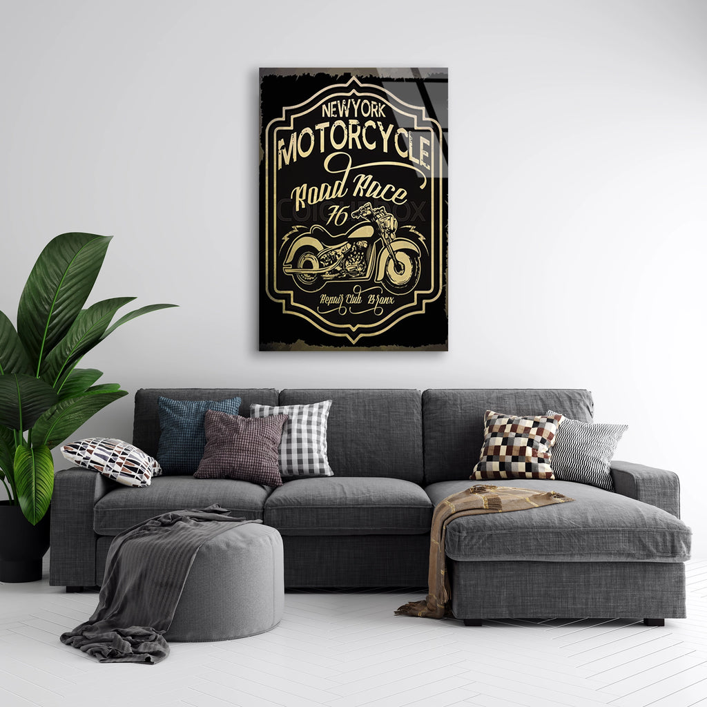 NEW YORK MOTORCYCLE VINTAGE POSTER - CAM TABLO - DEG0498