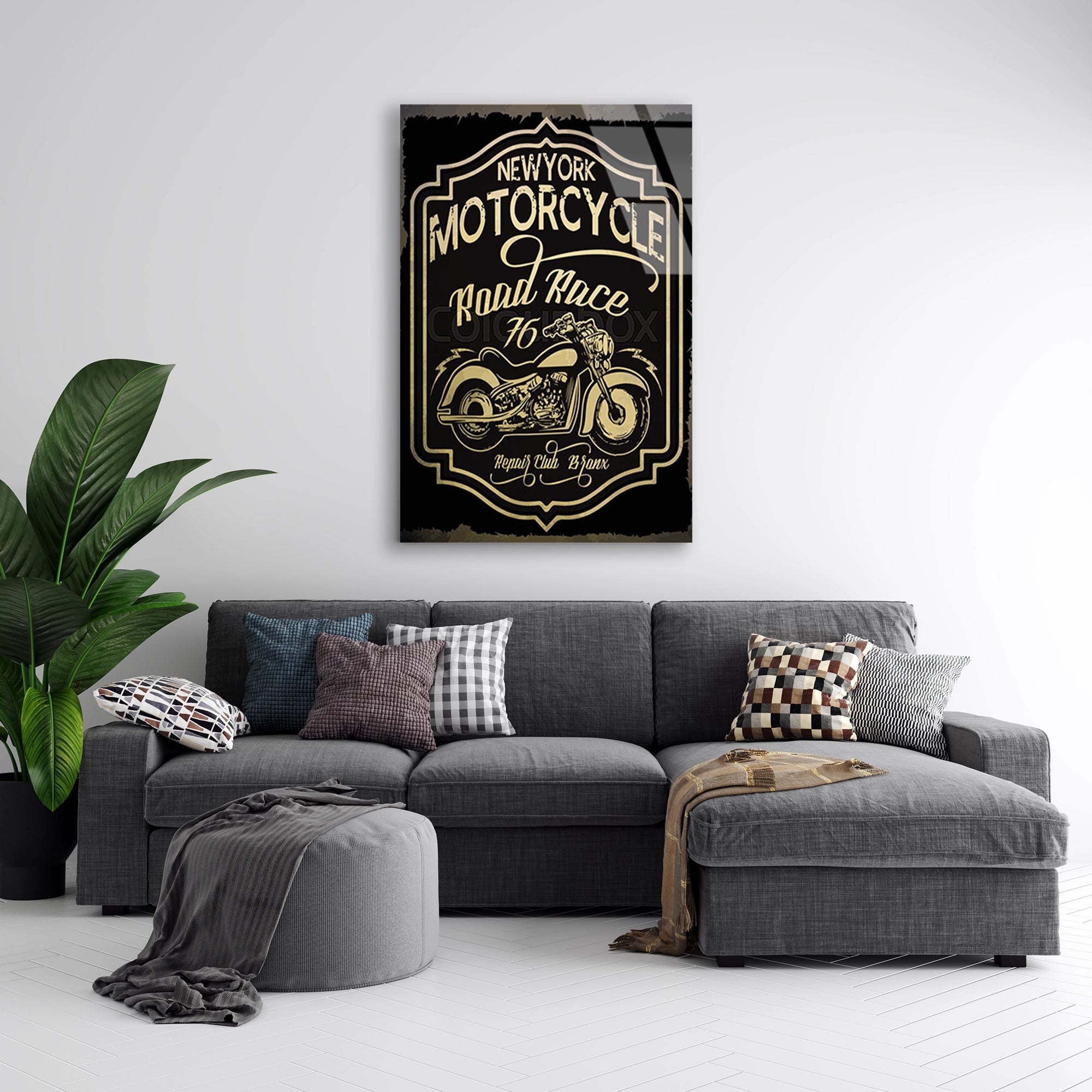NEW YORK MOTORCYCLE VINTAGE POSTER - CAM TABLO - DEG0498