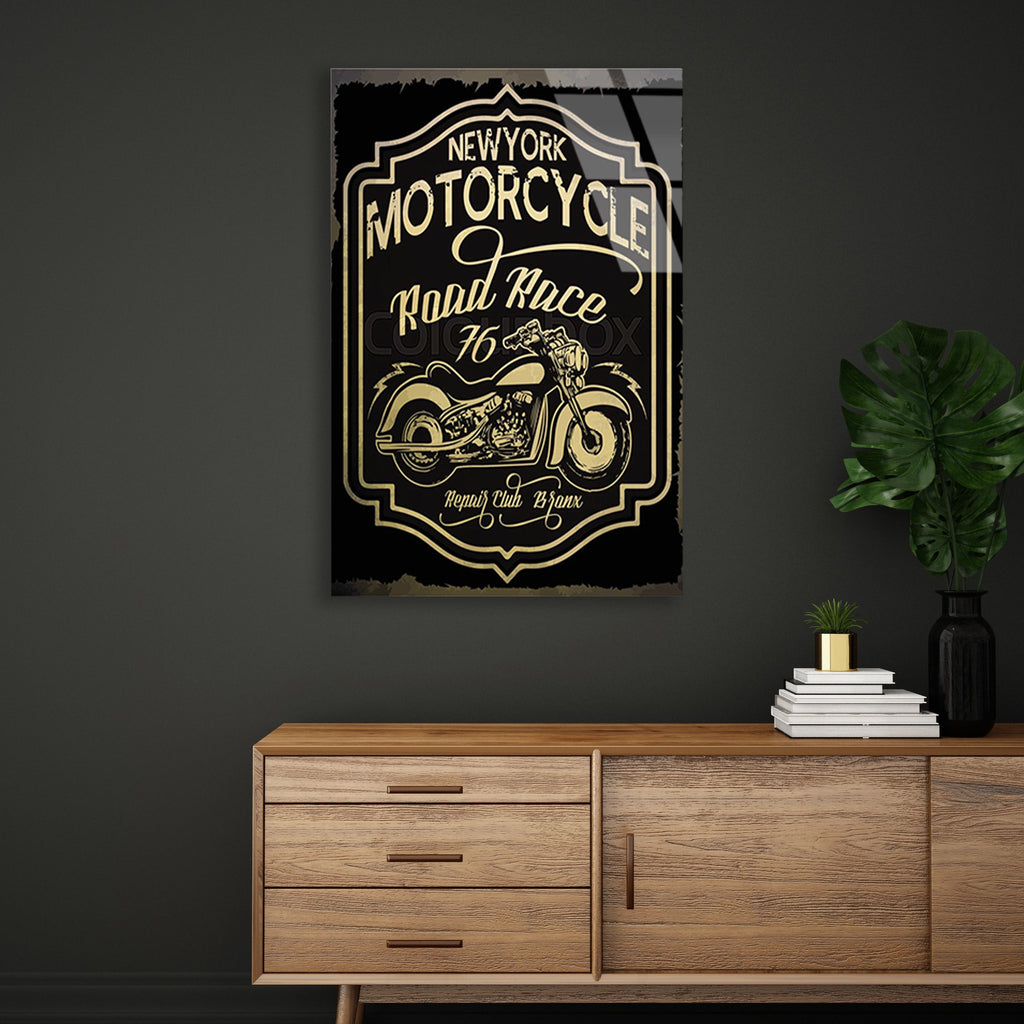 NEW YORK MOTORCYCLE VINTAGE POSTER - CAM TABLO - DEG0498