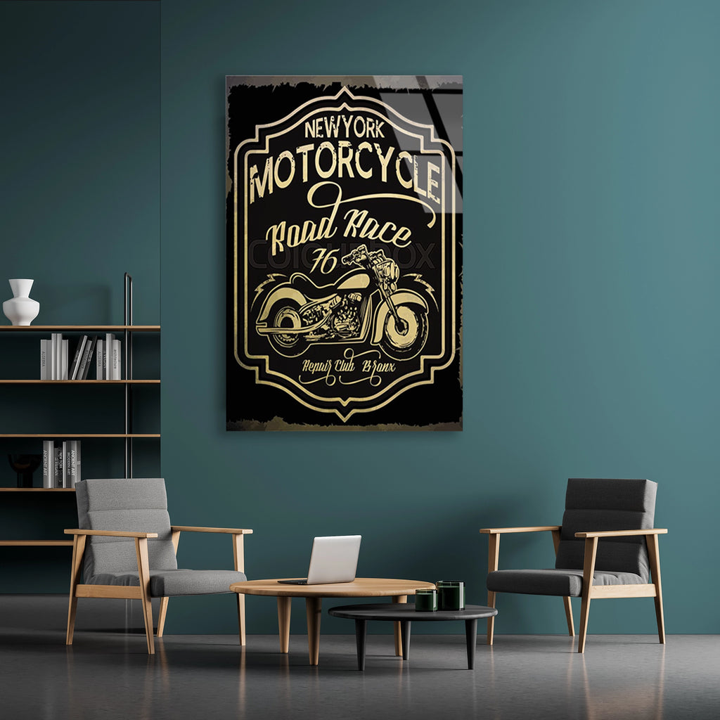 NEW YORK MOTORCYCLE VINTAGE POSTER - CAM TABLO - DEG0498