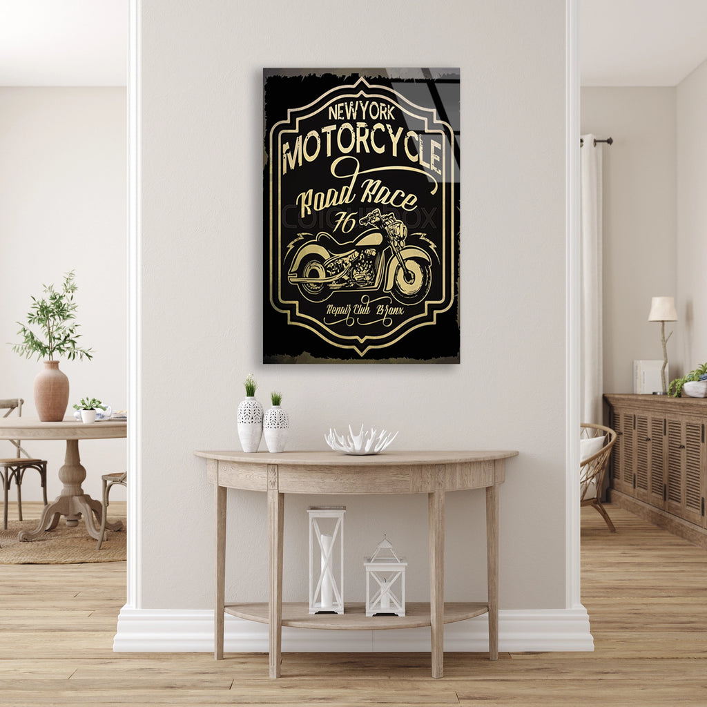 NEW YORK MOTORCYCLE VINTAGE POSTER - CAM TABLO - DEG0498