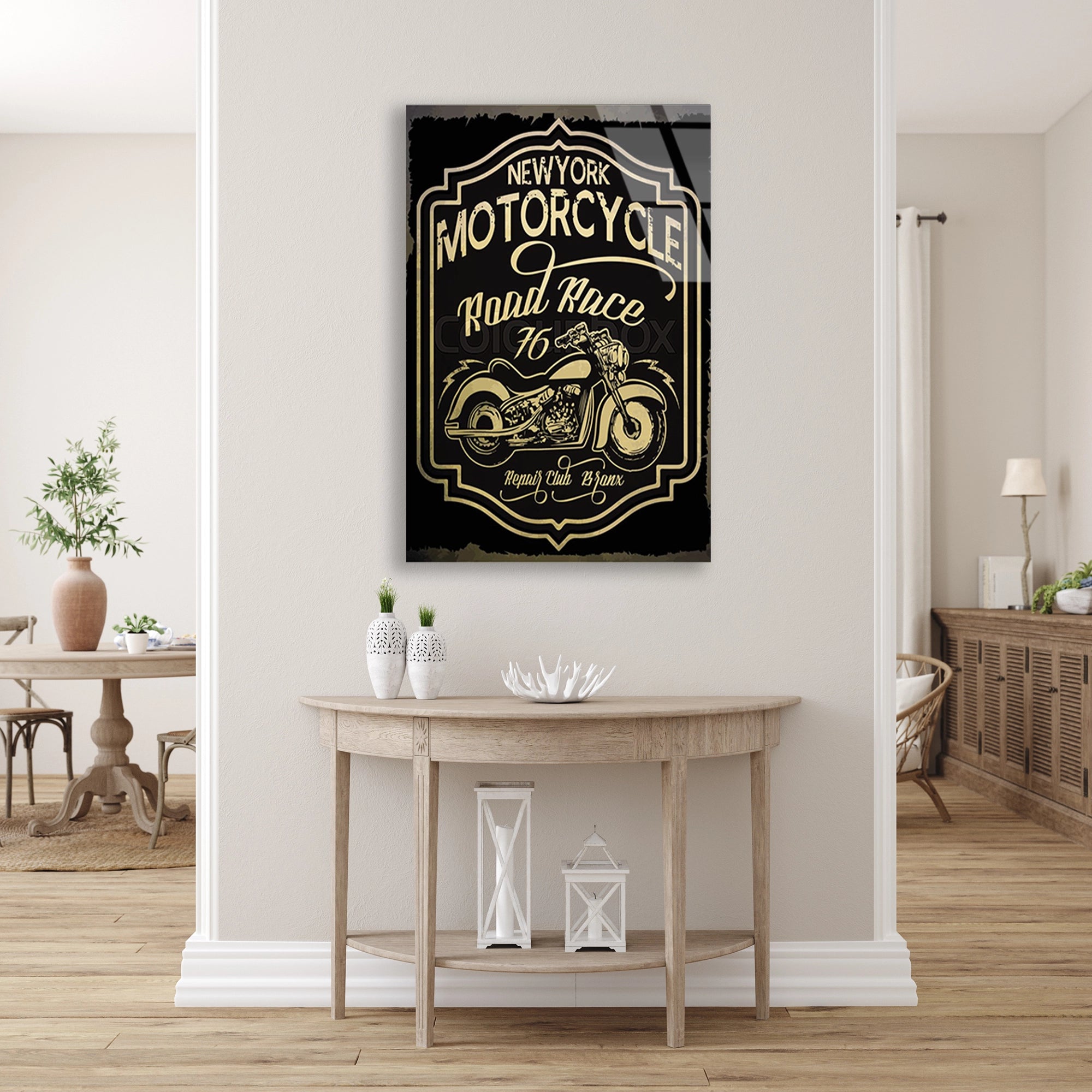 NEW YORK MOTORCYCLE VINTAGE POSTER - CAM TABLO - DEG0498