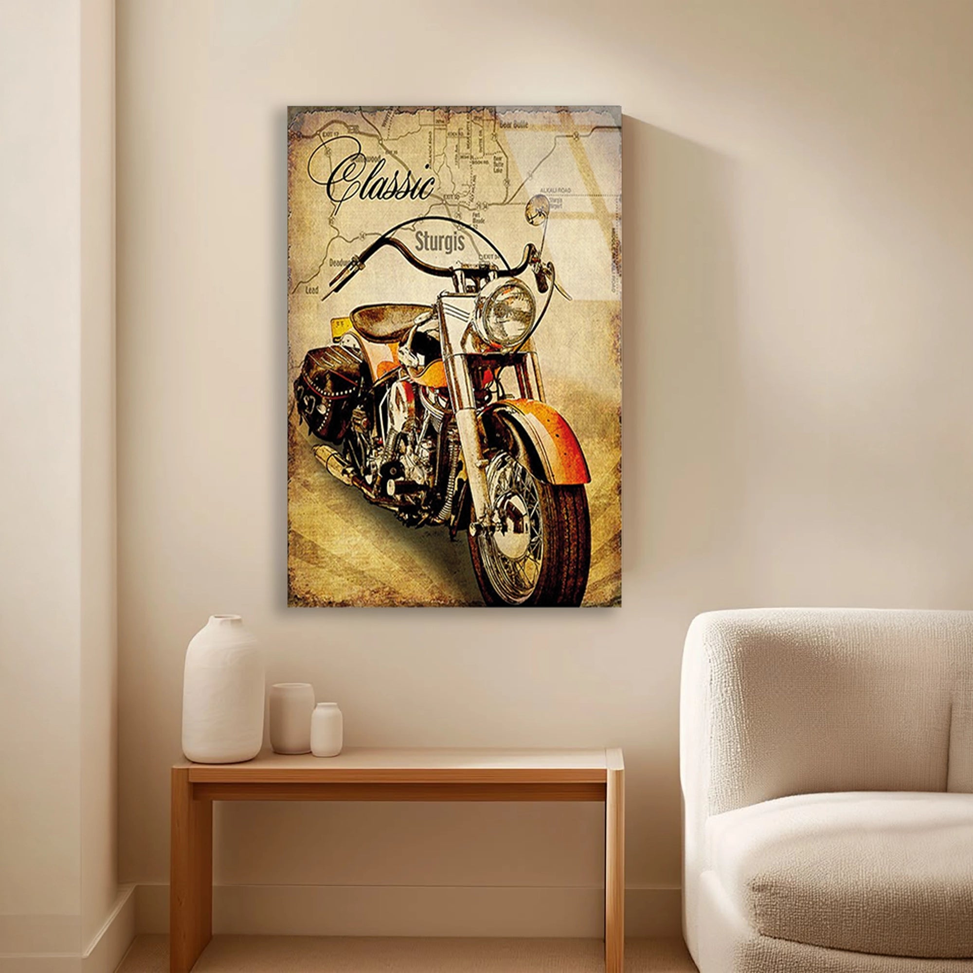 KLASİK CHOPPER STURGIS VINTAGE - CAM TABLO - DEG0502