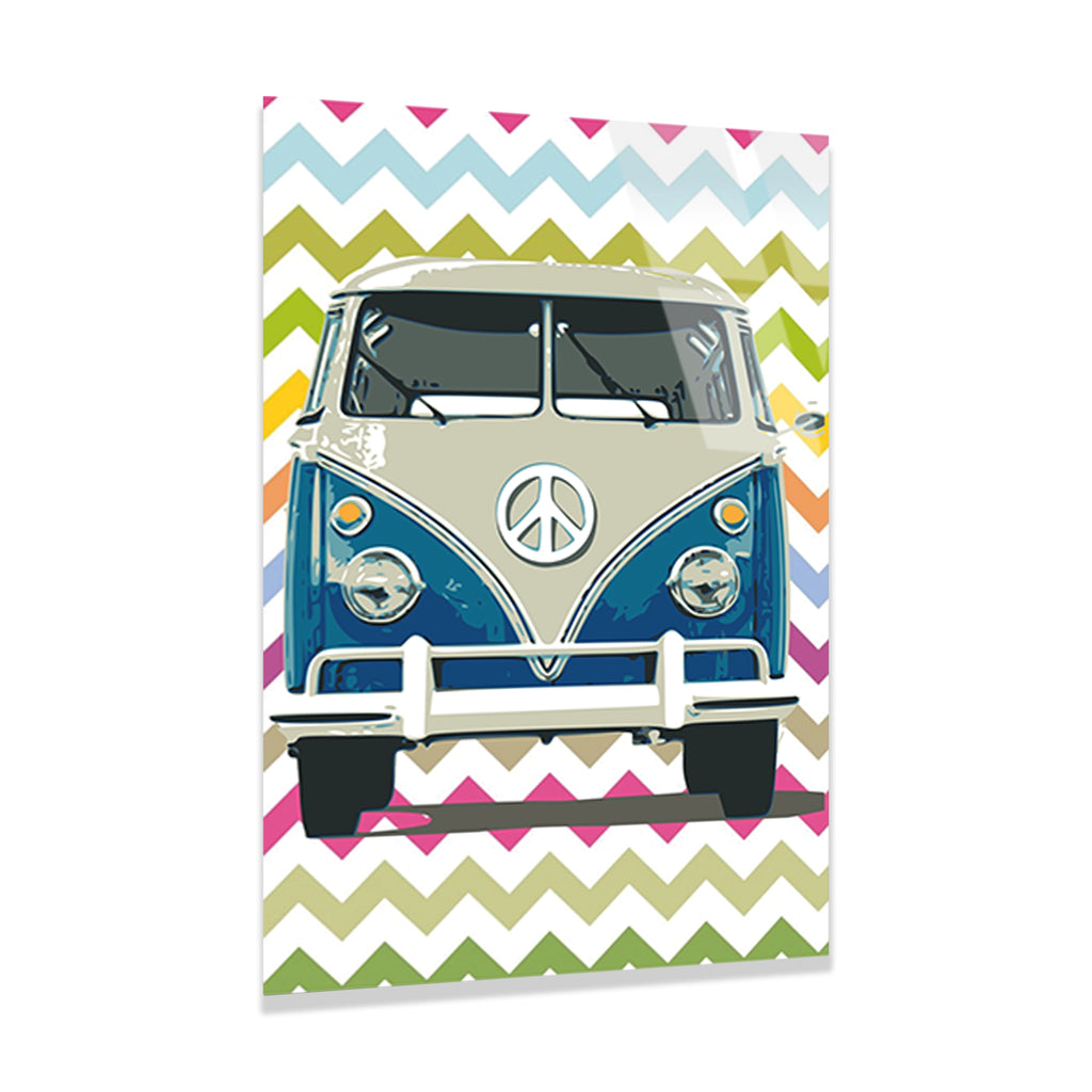VW MİNİBÜS BARIŞ RETRO - CAM TABLO - DEG0505