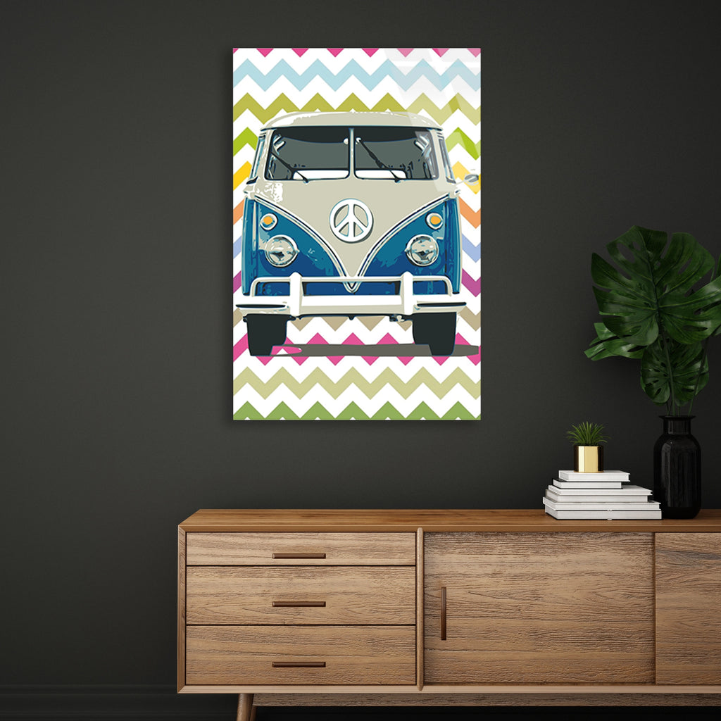 VW MİNİBÜS BARIŞ RETRO - CAM TABLO - DEG0505