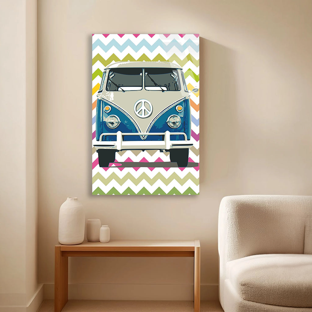 VW MİNİBÜS BARIŞ RETRO - CAM TABLO - DEG0505