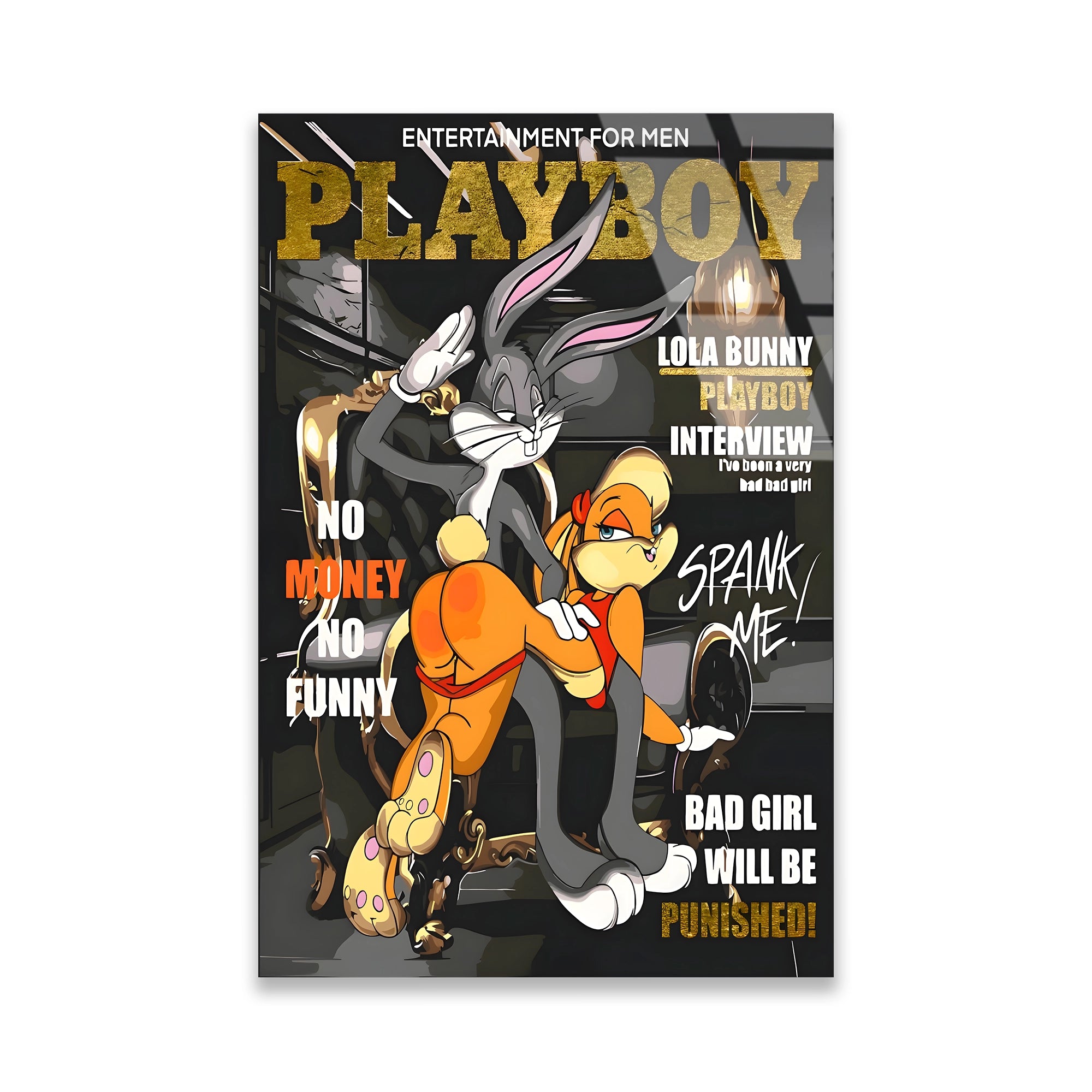 LOLA & BUGS PLAYBOY KAPAK POP ART - CAM TABLO - DEG0525