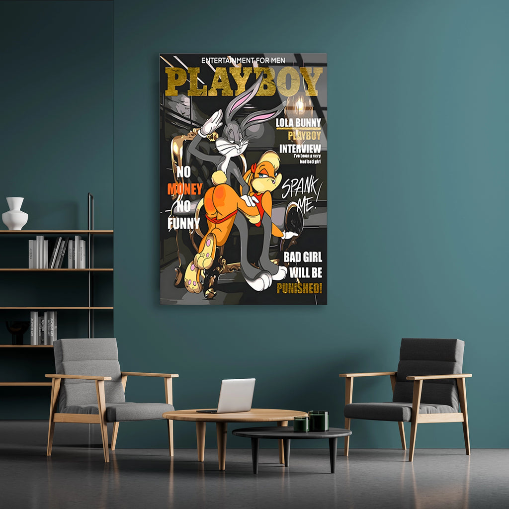 LOLA & BUGS PLAYBOY KAPAK POP ART - CAM TABLO - DEG0525
