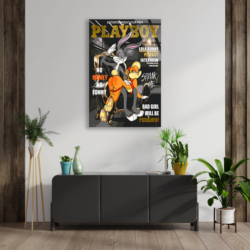 LOLA & BUGS PLAYBOY KAPAK POP ART - CAM TABLO - DEG0525