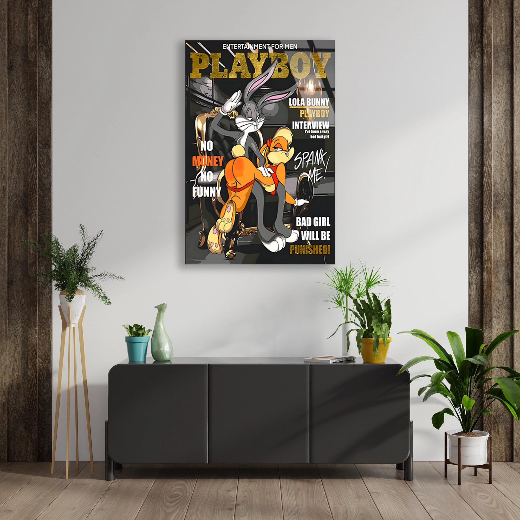 LOLA & BUGS PLAYBOY KAPAK POP ART - CAM TABLO - DEG0525