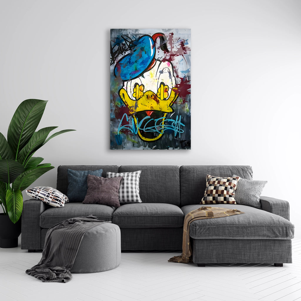 ÖRDEK GRAFİTİ SPLASH POP ART - CAM TABLO - DEG0528