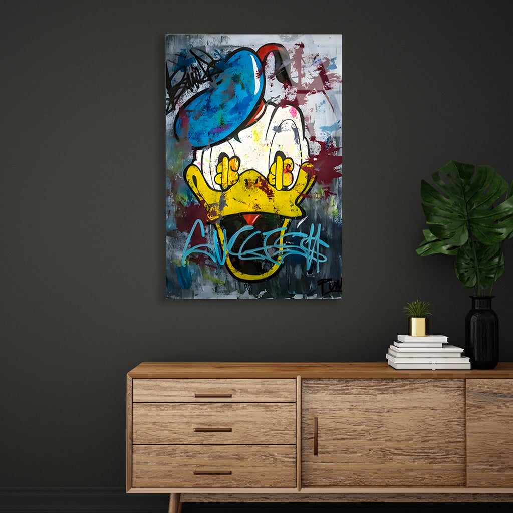 ÖRDEK GRAFİTİ SPLASH POP ART - CAM TABLO - DEG0528