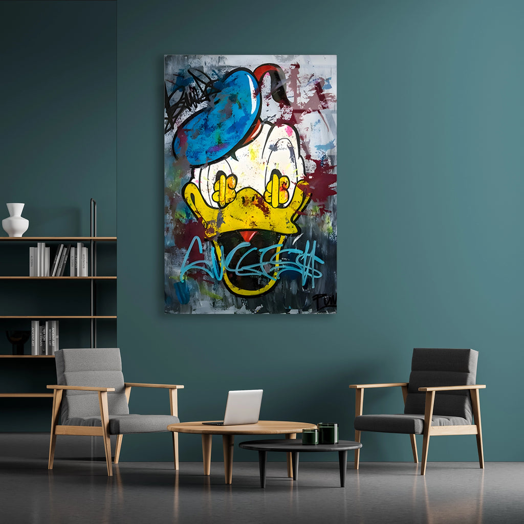 ÖRDEK GRAFİTİ SPLASH POP ART - CAM TABLO - DEG0528