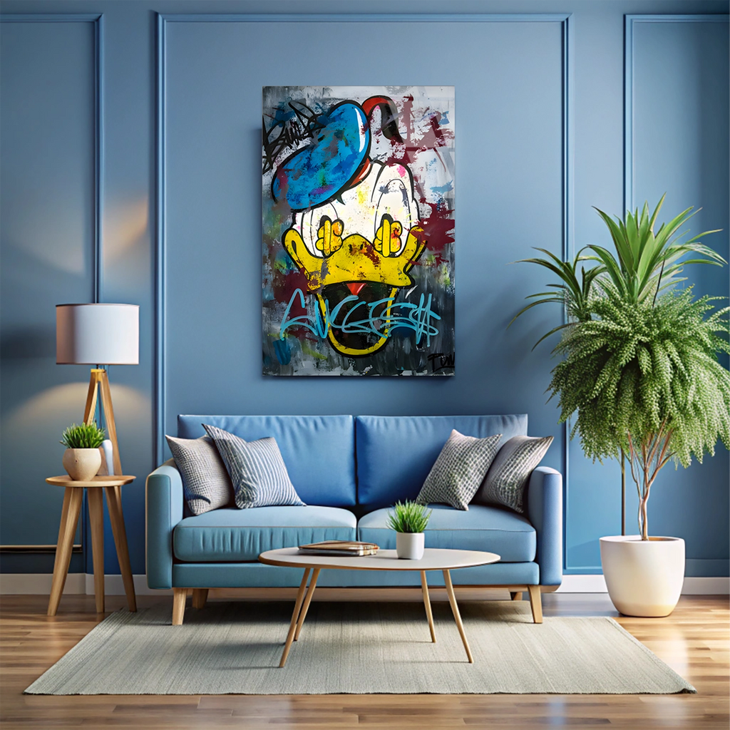 ÖRDEK GRAFİTİ SPLASH POP ART - CAM TABLO - DEG0528