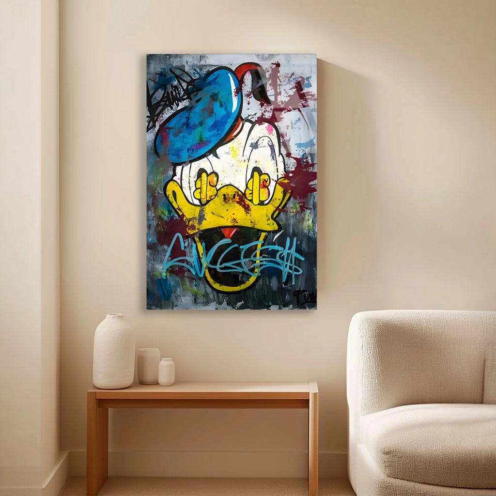 ÖRDEK GRAFİTİ SPLASH POP ART - CAM TABLO - DEG0528