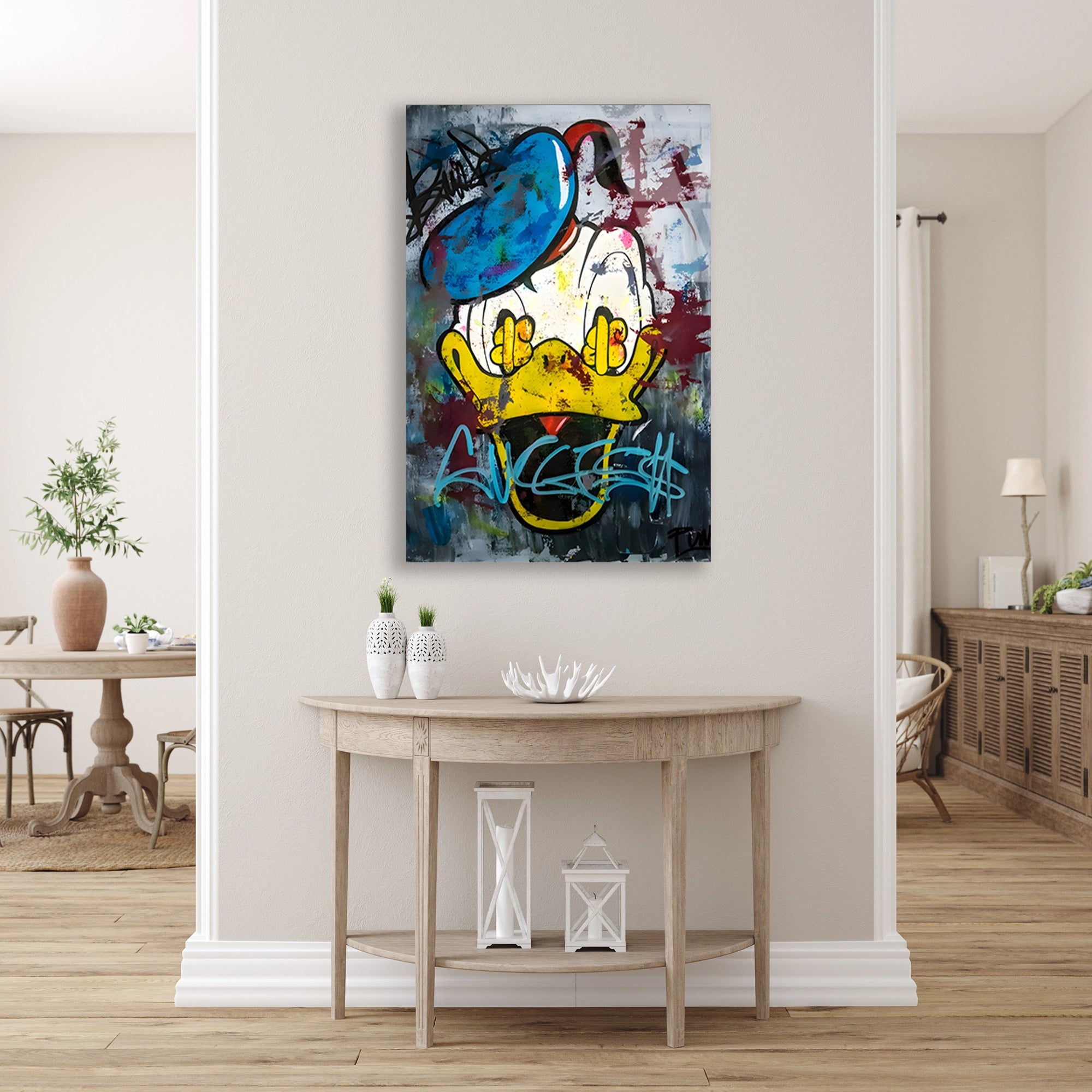 ÖRDEK GRAFİTİ SPLASH POP ART - CAM TABLO - DEG0528