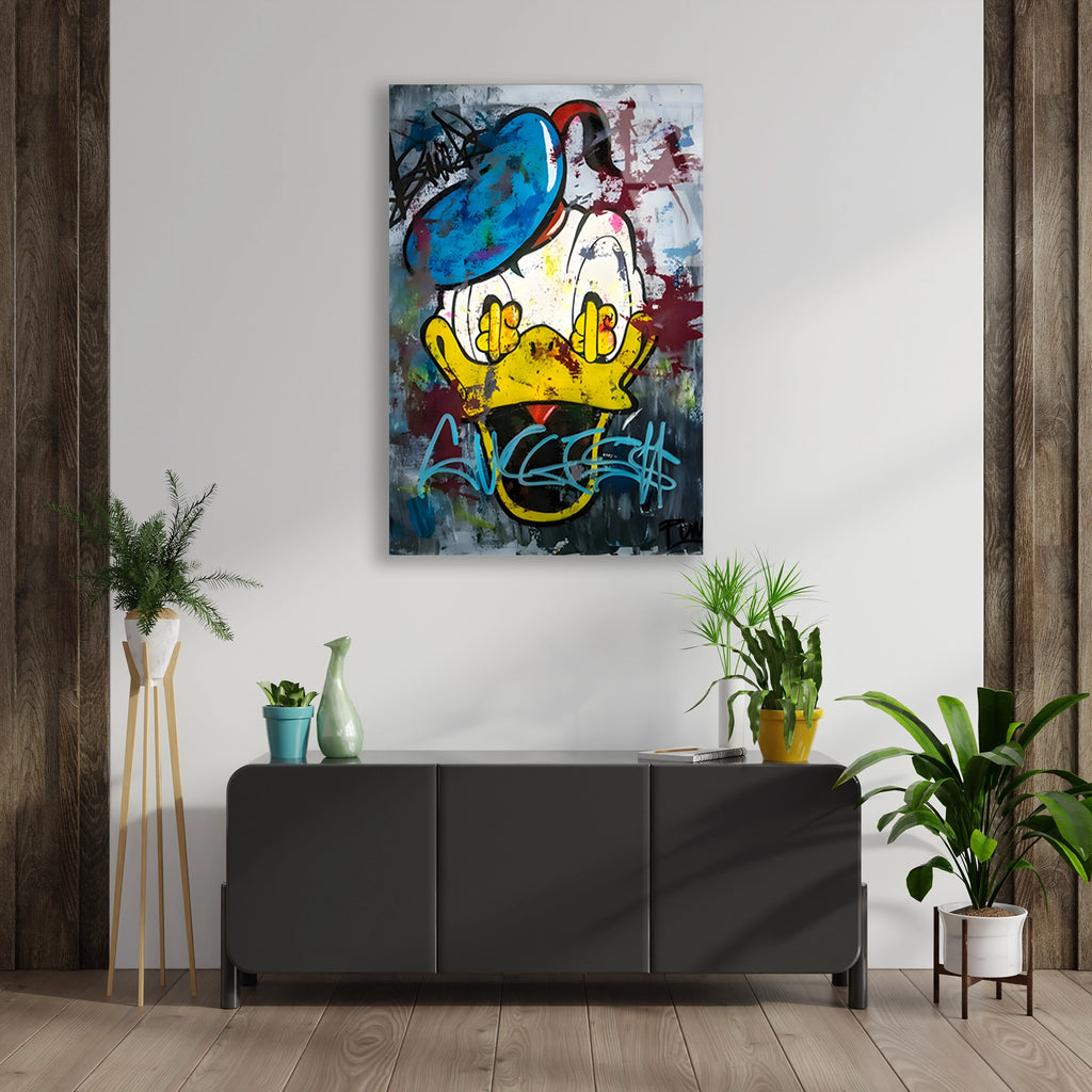 ÖRDEK GRAFİTİ SPLASH POP ART - CAM TABLO - DEG0528