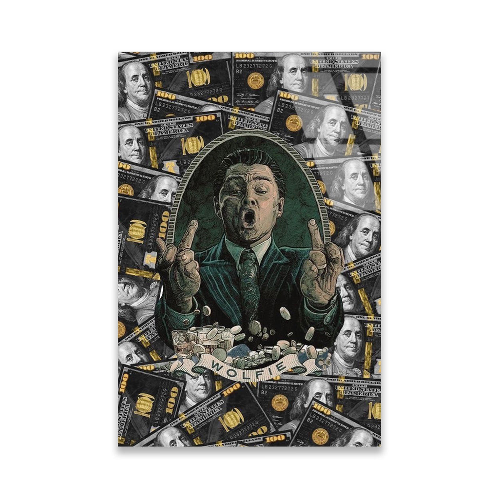 WOLF OF WALL STREET PARA POP ART - CAM TABLO - DEG0537