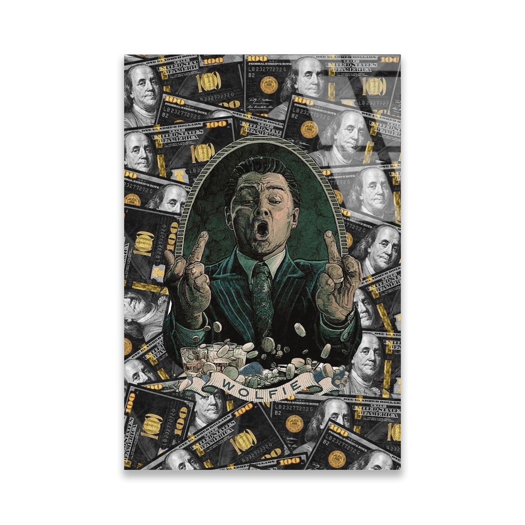 WOLF OF WALL STREET PARA POP ART - CAM TABLO - DEG0537