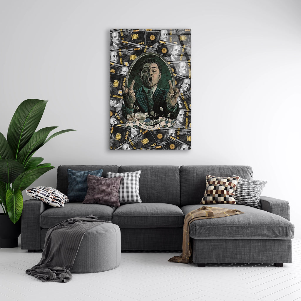 WOLF OF WALL STREET PARA POP ART - CAM TABLO - DEG0537