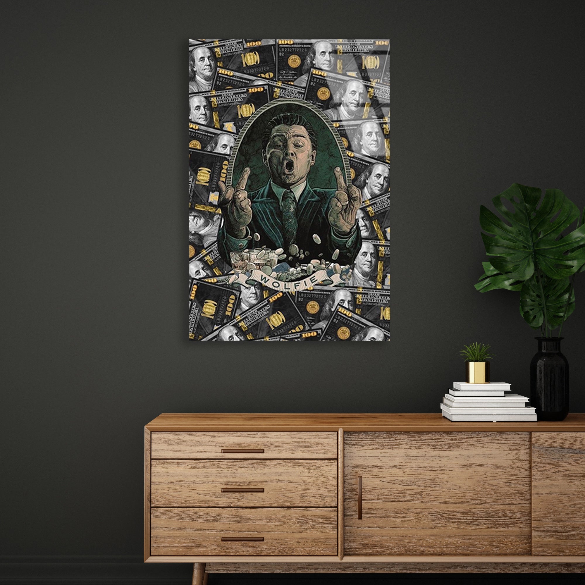 WOLF OF WALL STREET PARA POP ART - CAM TABLO - DEG0537