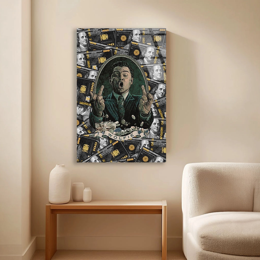 WOLF OF WALL STREET PARA POP ART - CAM TABLO - DEG0537