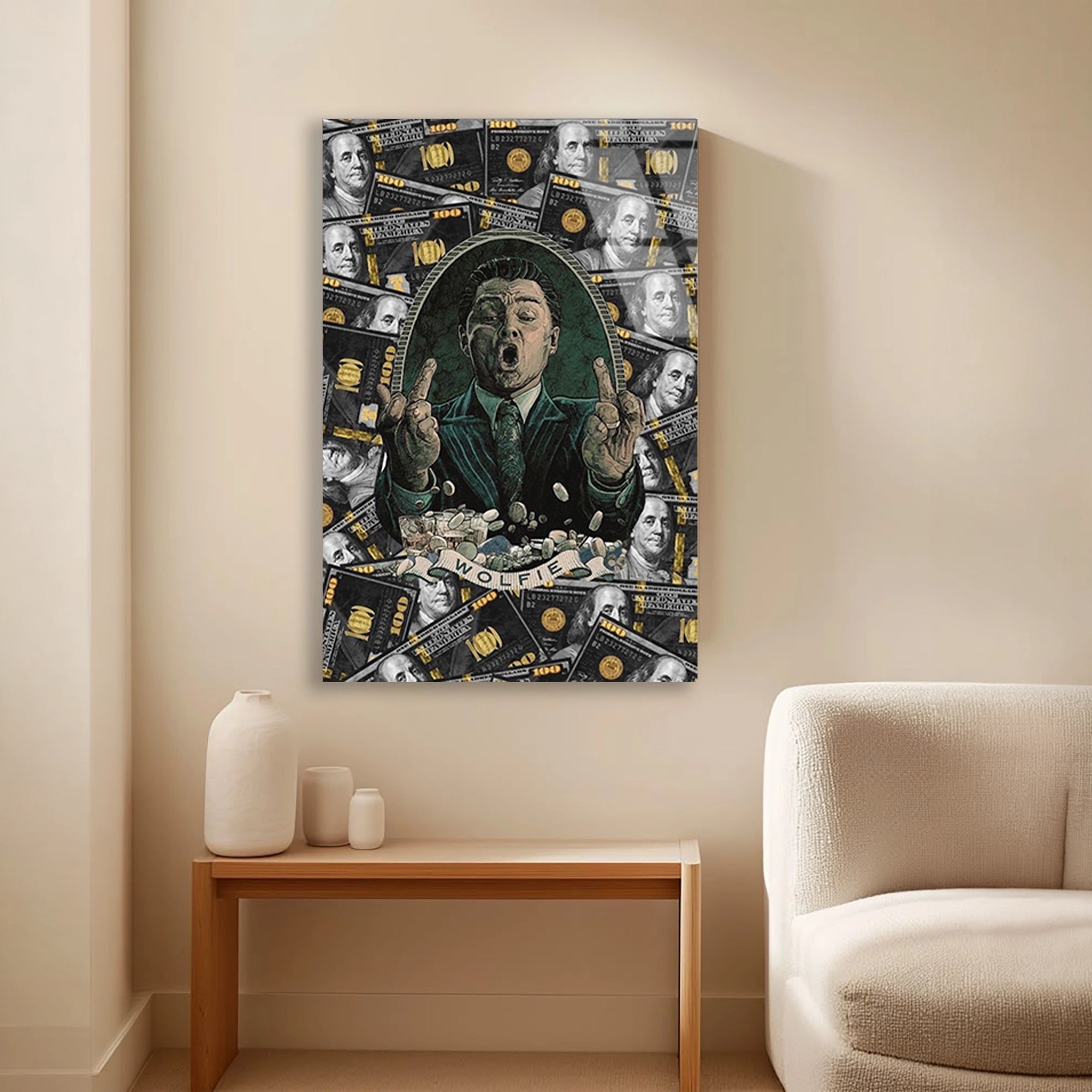 WOLF OF WALL STREET PARA POP ART - CAM TABLO - DEG0537