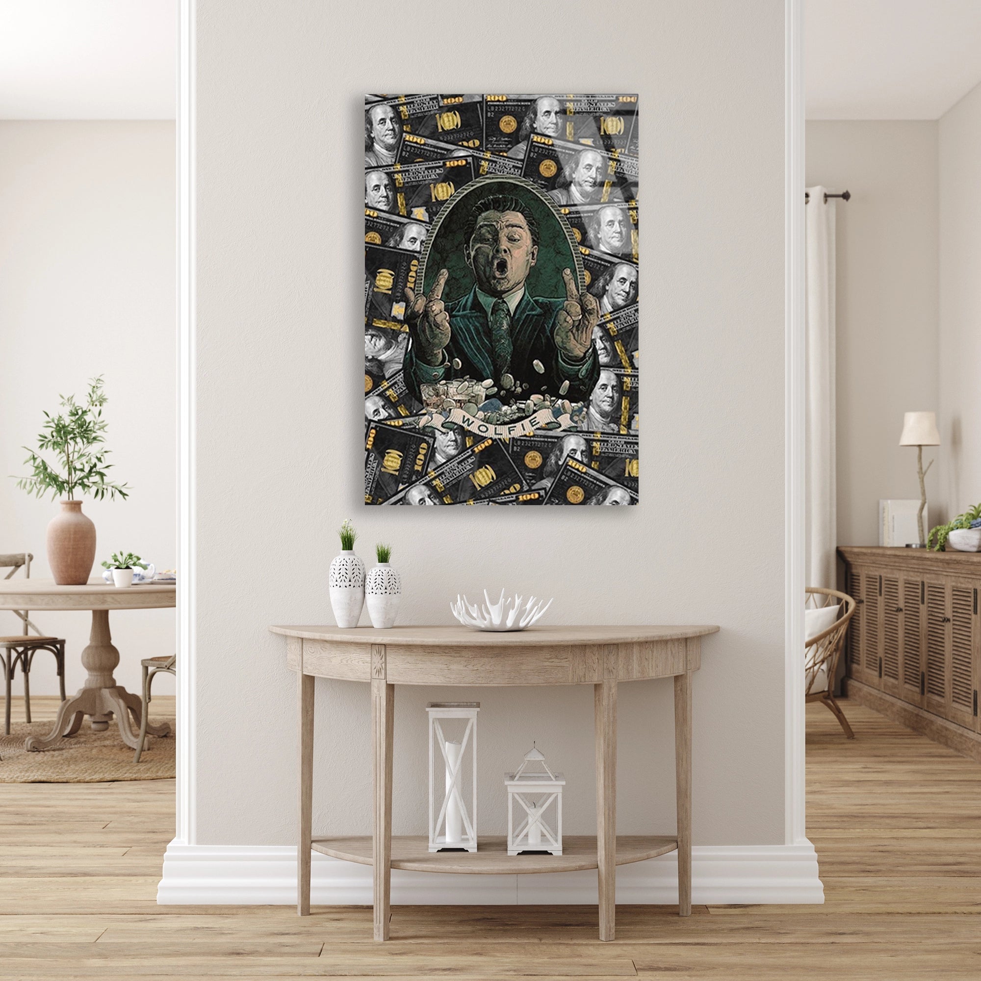 WOLF OF WALL STREET PARA POP ART - CAM TABLO - DEG0537
