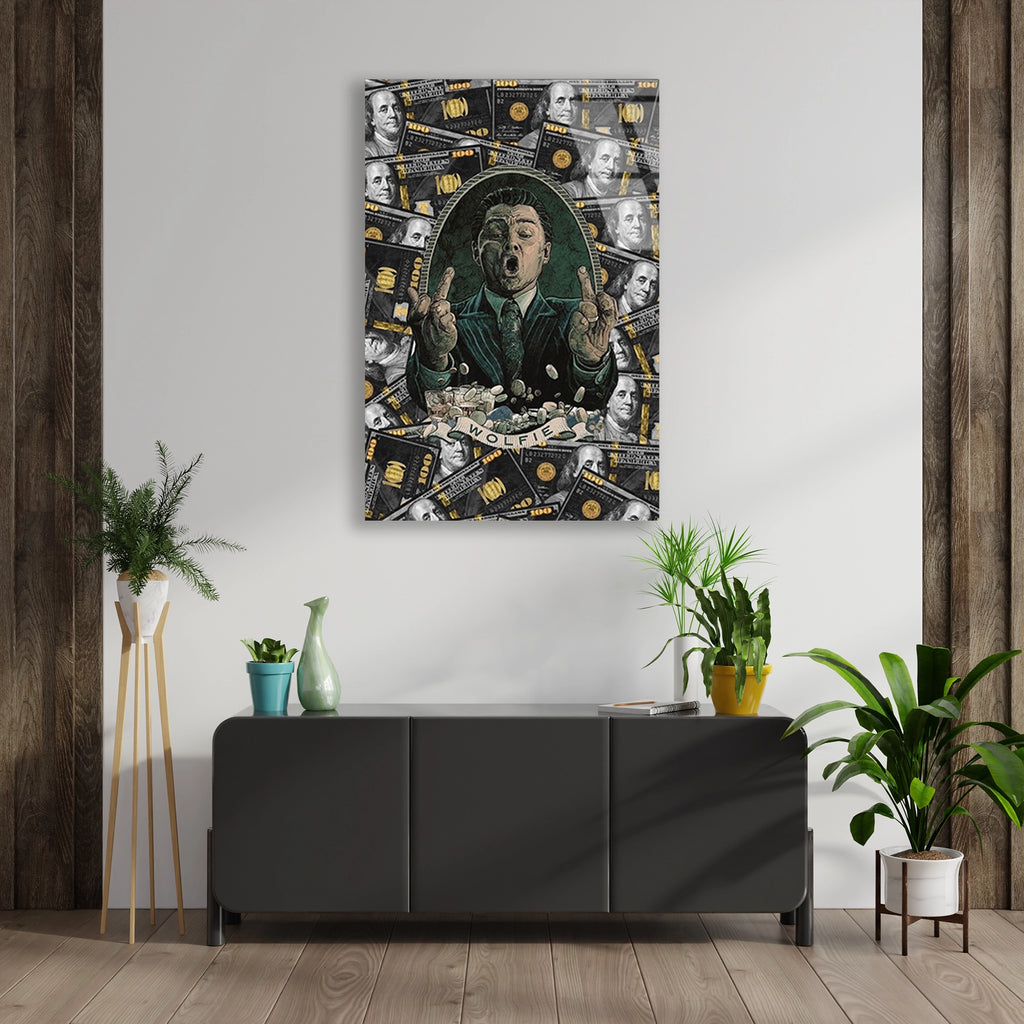 WOLF OF WALL STREET PARA POP ART - CAM TABLO - DEG0537